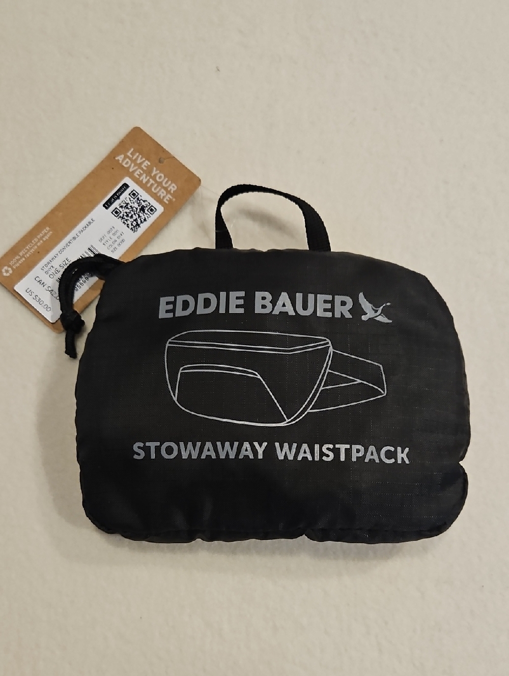 Eddie Bauer Black Stowaway Waistpack